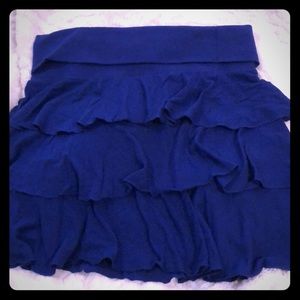 Express royal blue ruffled miniskirt
